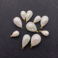 Irisierende Tropfenperlen Anhänger mit Goldöse für DIY Schmuckherstellung Sets - Mini-Größe / Irisierendes Weiß