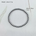 Détail d'un bracelet en acier argenté de 5mm avec un poids de 17,2g et 39 perles - Boule 5mm