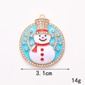 Blue snowman pendant with sparkling rhinestones and gold-plated trim, 3.1cm size - D2059 Snowman Type B (Gold)