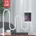 Weißer 75cm Schwanenhals Halter für Handys und Tablets mit robustem Spiralsockel - Spiral-Tablet-Modell / Weiß