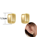 Minimalist 18K gold plated square hoop earrings 1.1cm size for a modern look - Geometric Square / Gold
