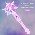 Baguette magique princesse flocon violette avec effets sonores et lumineux - Baguette Magique Son et Lumière Violet de Rêve
