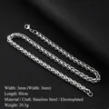 Sliver stainless steel wheat chain necklace with 3mm width and 80cm length link design - Flower Basket Steel Color 3.0mm Wide / 21cm Bracelet