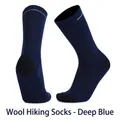 Thickened merino wool hiking socks for men in dark blue high-density knit - 354 Deep Blue