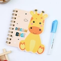Cartoon giraffe coil notebook with a matching blue pen and Dream Big text detail - Giraffe