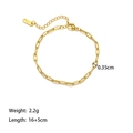 Detail of 18k gold plated textured chain bracelet with width 0.35cm and 2.2g weight - Bracelet