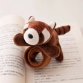 Cute red panda plush slap bracelet made of soft brown and white faux fur material - Slap Bracelet / Brown