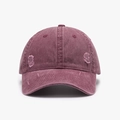 Vintage bordeaux baseballpet van gewassen katoen met versleten details en gaten - Verstelbaar / Bordeauxrood