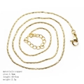 Close-up of 45cm gold-plated copper bead chain with adjustable extension link - 1.0mm Bead Chain