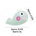 Mint green plush fish catnip toy with size 8.5x4.5cm and heart embroidery details - Whale