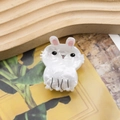 Cute white rabbit hair claw clip made of pearlescent acetate for half-up hairstyles - Lovely Expression (D22-1-20)