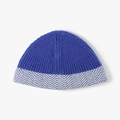 Klein blue thick knit winter bucket hat with chevron pattern and ribbed texture - Sky Blue