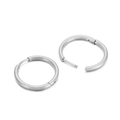 Minimalist silver stainless steel hoop earrings with a smooth polished finish - 20x2mm / Steel
