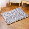 Plush pet warming mat in dark grey with orange star patterns and soft flannel finish - Blue Starry Sky Mat