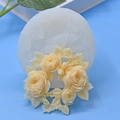 3D rose flower silicone mold for DIY baking, handmade soap, and candle making crafts - Rose Wreath Design / Translucent White