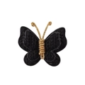 Handmade black lace butterfly hair clip with gold wire body for women and children - Black (12)