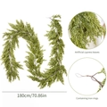 Artificial 180cm cypress leaf garland with iron hanging rings for Christmas decor - 1.8m/131 Heads Cypress Garland