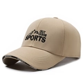 Berretto da baseball kaki con ricamo montagna e tesa nera con dettagli VESPORTS - Regolabile / Beige
