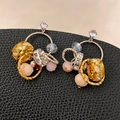 2505282 Colorful Crystal Beaded Hoop Earrings (s925 Silver Needle)