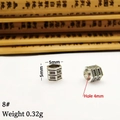 Vintage tibetan silver hexagonal spacer bead with 4mm hole and 5mm diameter - 8# (5mm x 5mm, Hole 4mm)