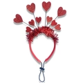 Red sequin heart headband for pets with adjustable strap for Valentine party - 10 Hearts Headband (Pet Buckle)