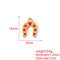 Detail view of horseshoe charm with dimensions 12mm by 9mm in 18K gold plated steel - Horseshoe Style (24#)