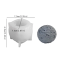 3D Moon texture sphere silicone mold for DIY candles and plaster ornaments, 7.5cm size - Silicone Mold / Moon