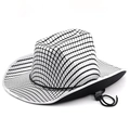 Cappello da cowboy disco con specchietti argentati riflettenti e cinturino regolabile - M(56-58cm) / Griglia Argento con Coulisse