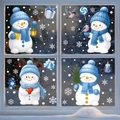 Christmas snowman window static stickers with bells, snowflakes and gift boxes set - 4-Pack Combo BQ558-561