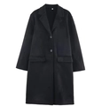 Vue détaillée d'un manteau noir effet daim avec col à revers et poches à rabat - XS / Noir