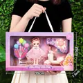 Pink princess doll gift set with white motorcycle toy and hand-held carry box for girls - 35cm Box Scooter Set Doll