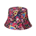 Colorful paisley pattern cotton bucket hat with vibrant floral print and sun protection - Paisley Print (B)