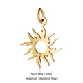 Gouden zonne-hanger van roestvrij staal DIY-accessoire voor sieraden 16x22mm - Holle Zon-Goud (16x22mm) / 5 Stuks/Verpakking