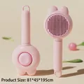 Pink cat-ear shaped self-cleaning pet brush for gentle deshedding and massage - Rabbit Ear Deshedding Comb / Pink