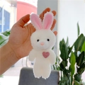 White Rabbit With Simple Chain & Pink Heart