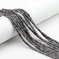 Strands of grey 2x4mm tube stone beads for DIY jewelry making and handmade crafts - Black Spectrolite