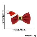 Red glitter Christmas bow hair clip with Santa hat detail and 10cm size dimensions - Christmas Hat Leather Bowtie Style (Single)