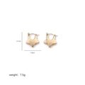 Detailed view of gold star hoop earrings measuring 2.1cm high and 1.8cm wide - Polished Five-pointed Star