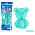 Matte karibikblaue Modellierballons im 100er-Pack mit einem gefalteten Ballonbären - 100 Stk/Packung / Matt Karibikblau