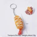 Realistic tempura fried shrimp keychain with golden crispy texture and red tail detail - Salad Sauce Breaded Tempura Small Shrimp (Keychain)