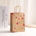 Vintage kraft paper gift bag with floral patterns and woven handles for gift packaging - Vintage Pink & Red Floral 701-4 / 21*15*8cm