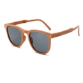 Foldable kids amber sunglasses with UV protection and portable compact design - Amber Gray Lens / Coffee