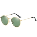 Vintage round polarized sunglasses with gold metal frame and dark green lenses - Gold Frame Dark Green Lens (Polarized) C6