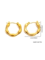 Detailed view of textured gold-plated irregular wavy earrings with size measurement of 2.3cm - Gold Melting Texture Wave Style (#0241)