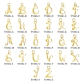 Set of 26 golden stainless steel hollow alphabet charms with rings for DIY jewelry - Full Set 26 Letters