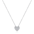 Edle s925 Silber Herzkette mit glänzenden Zirkonia-Steinen und filigraner Gliederkette - 925er Silber / Silber