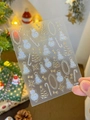 Detailed view of gold bronzing Christmas nail stickers with snowman and tree patterns - YT3986 / Gold