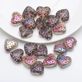 Ciondoli a cuore in vetro sfumato viola 13x15mm per creazione gioielli fai-da-te - Viola Fucsia