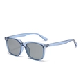 Light blue transparent square sunglasses with polarized grey lenses and CE marking - Transparent Blue Frame Grey Lens Polarized C3