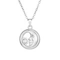 Détail du collier pendentif lune et soleil en acier inoxydable au design minimaliste - Collier Soleil et Lune (MS-546) / Couleur Acier